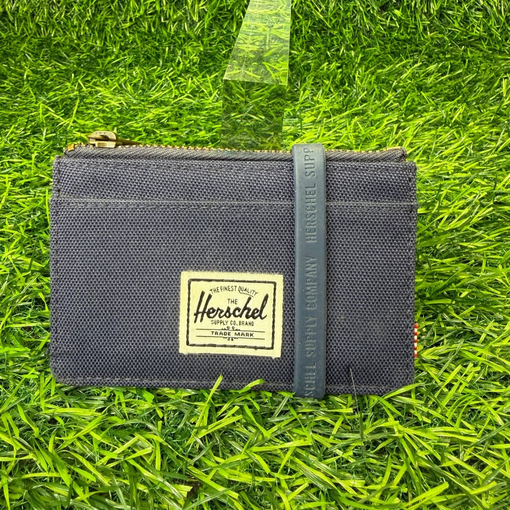 Herschel Supply Co Oscar Wallet Unisex Card Holder Navy Blue Canvas Minimalist